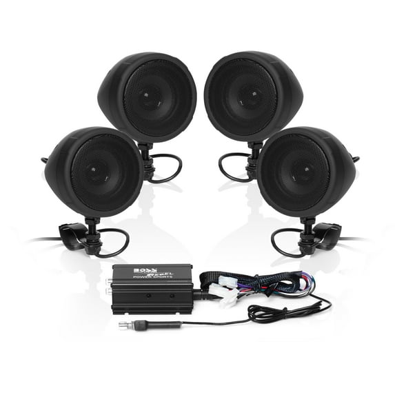 BOSS Audio Systems MCBK470B 3" Weatherproof Bluetooth Motorcycle Speakers Compact Amplifier