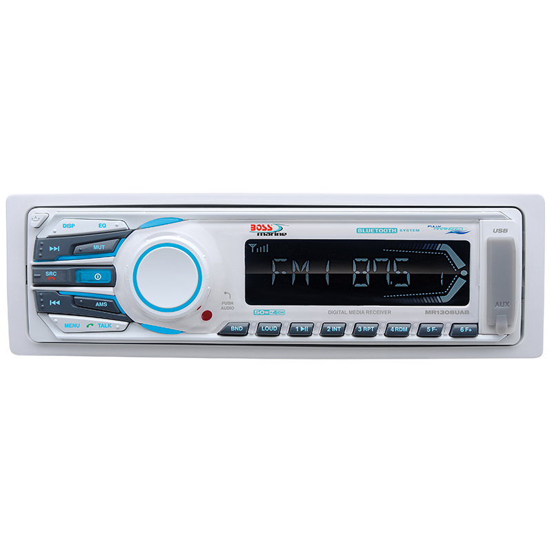 Boss Audio System Single DIN AM, FM, CD Receiver with 6.5 In. Marine Speakers and Antenna, White, Boat Accessories - image 1 of 9