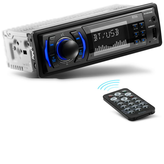 Boss Audio Systems 616UAB Multimedia Car Stereo, Single DIN LCD Bluetooth Audio and Hands-Free Calling, Built-in Microphone, MP3/USB, AUX-in, AM/FM Radio Receiver