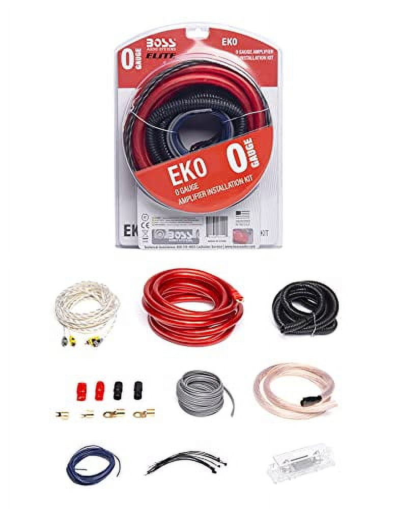 Boss Audio Systems EK0 0 Gauge Amp Installation Wiring Kit a Car