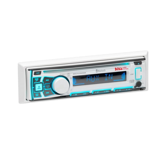 Boss Audio Systems MR762BRGB Single-DIN Marine Stereo Receiver, Bluetooth, CD, USB, SD, AM/FM RDS, Weatherproof, Multicolor LED Illumination