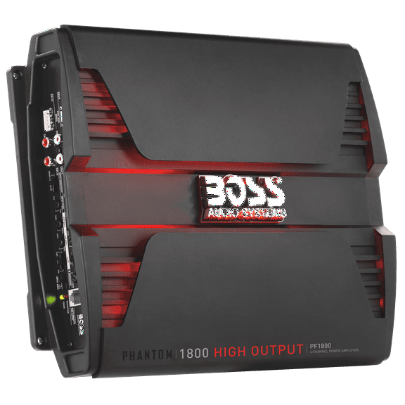 Boss Audio Systems Phantom PF1800 1800W 4-Channel Vehicle Audio Amplifier, Black, 10.6 lbs