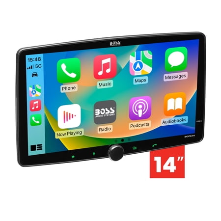 BOSS Audio Systems BCPA14 Single DIN Car Stereo - Apple CarPlay, Android Auto