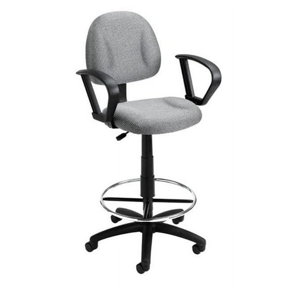 Boss B1617 Drafting Office Chair - Black - LOOP ARMS<BR>