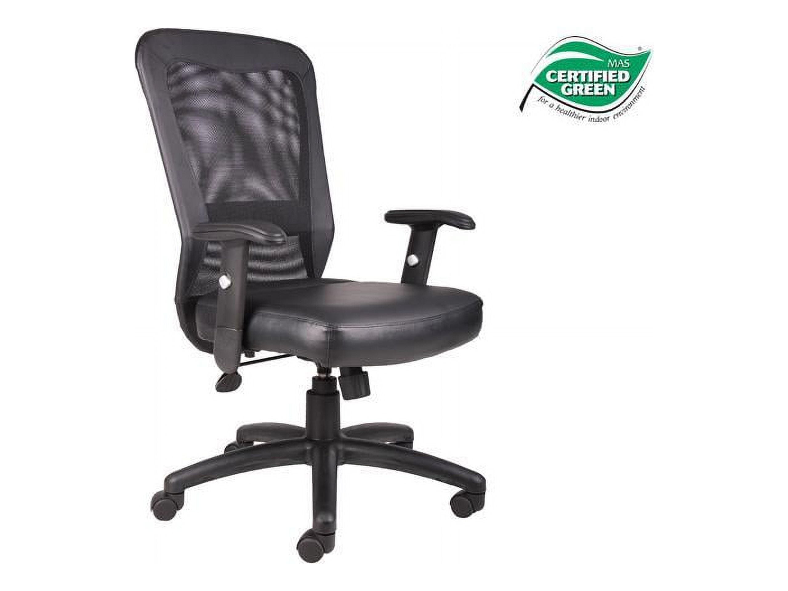 Black Mesh and Leather High Back Ergonomic Executive Chair