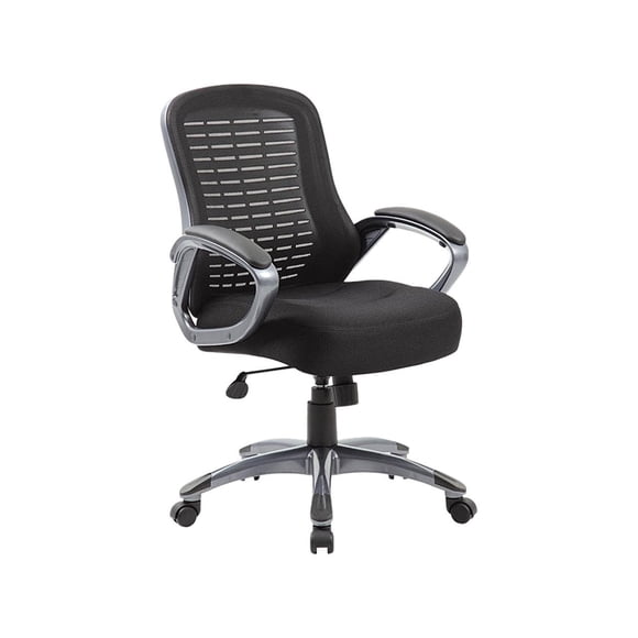 Boss Office Products B6756-BK Ribbed High Back Mesh Chair - Black