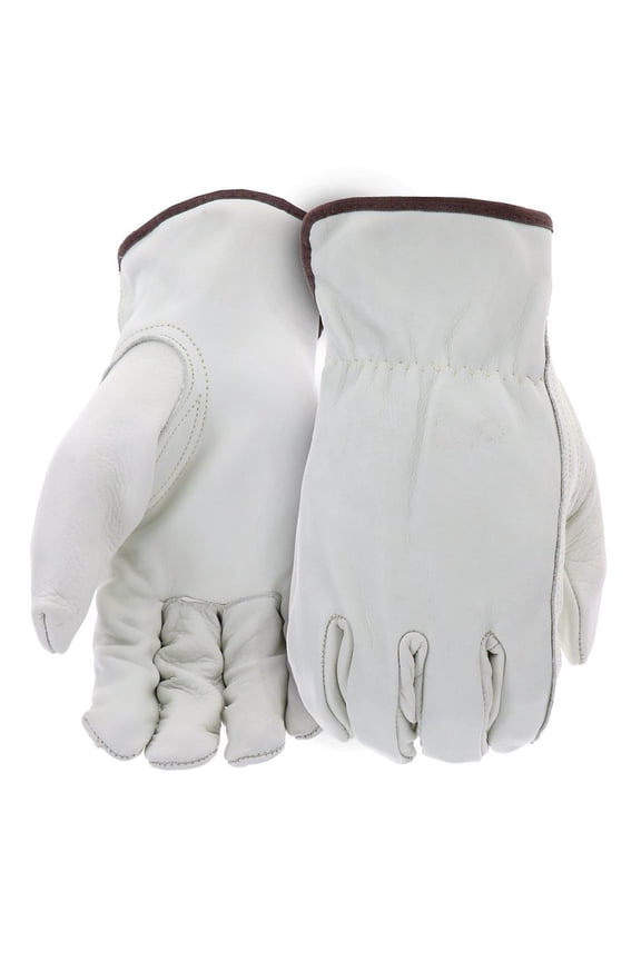 B81192-XL Work Gloves, Men's, XL, 8-3/8 to 8-3/4 in L, Keystone Thumb, Slip-On Cuff, Cowhide Leather, Natural