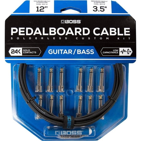 jefe Boss BCK-12 Kit de pedalera sin soldadura, cable de 12 pies/12 conectores