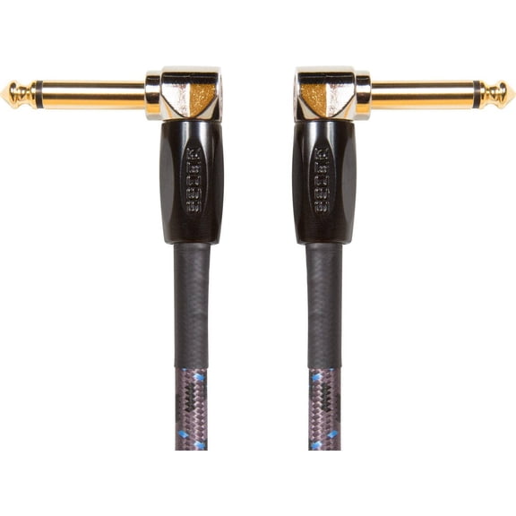 Boss 6" / 15cm Instrument Cable, Angled/Angled 1/4" Jack, 3-Pack