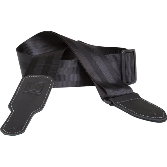 BOSS Nylon Guitar Strap, 2 Inch Width, Black (BSB-20-BLK) Seatbelt 2" Black