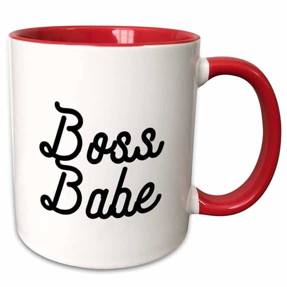 3drose, Boss Babe, 15oz Two-tone Red Mug