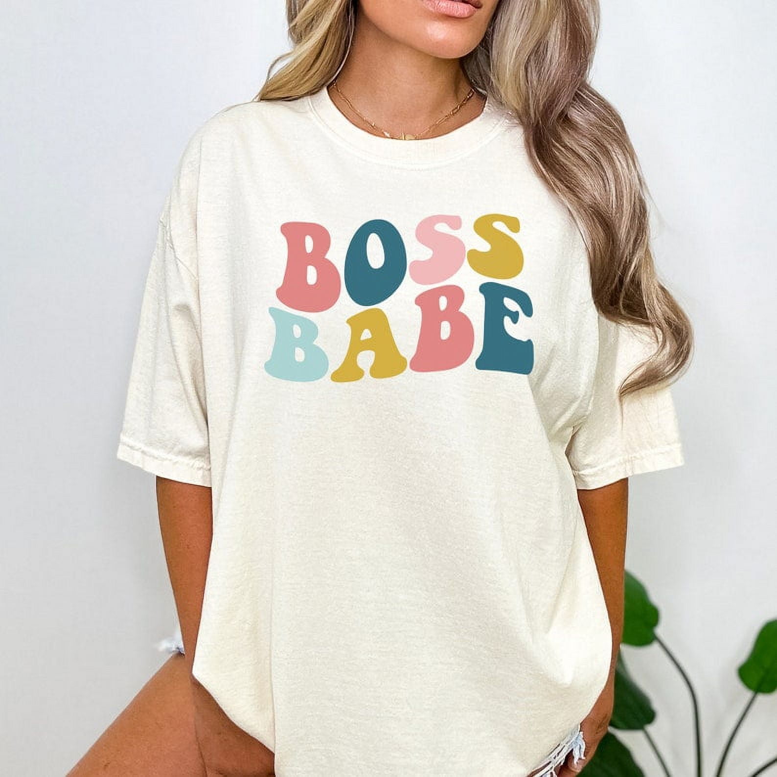 Boss Babe Sweatshirt Boss Babe Shirt Cute Vintage Boss Tee Gift for Friend Boss Mom T shirt Comfort Colors Trending Now Popular Now Walmart