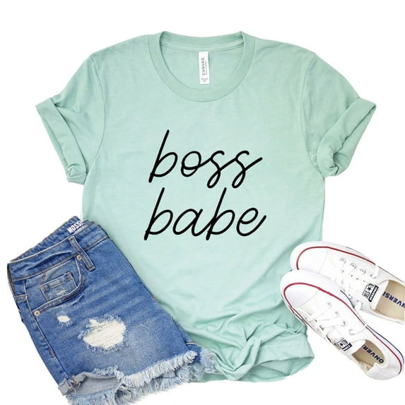 Boss Babe T-shirt Feminist Top Women's Sassy Tee Business Mama Shirt Motivational Gift Strong Women Tshirt Entrepreneur Shirts