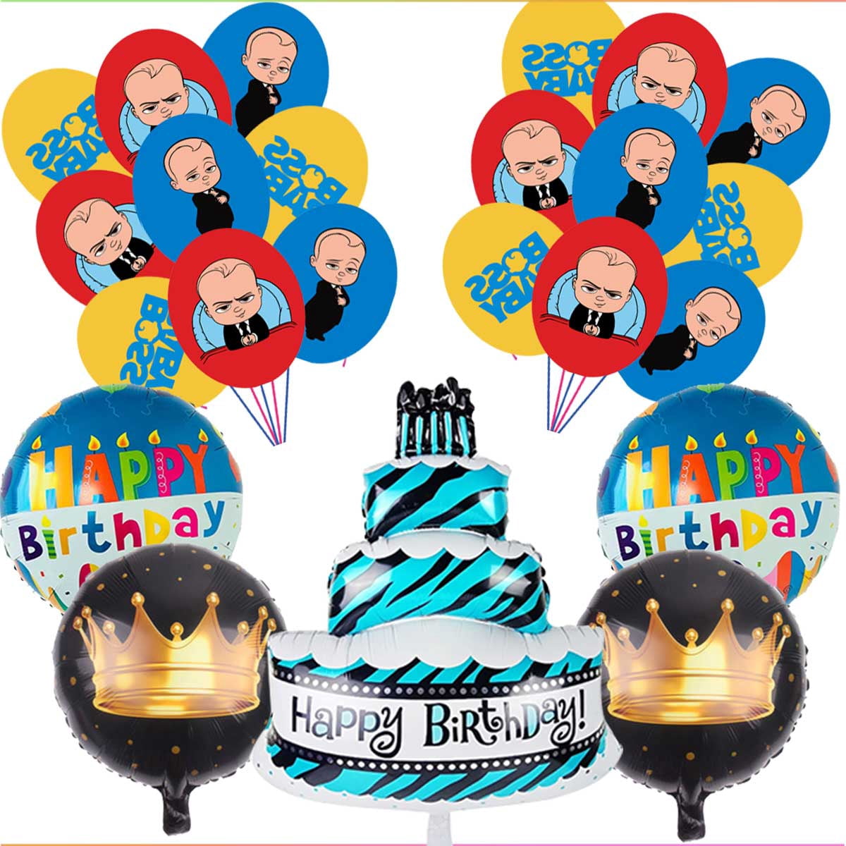 Boss Baby Africa Boy Balloons Birthday Party Supplies Decor Fans Set ...