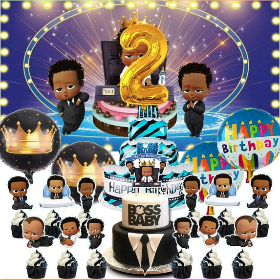 Boss Baby Africa Boy Party Supplies Decor 2nd Kit Balloons Birthday Cake Topper Banner Backdrop Decorations