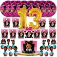 thumbnail image 1 of Boss Baby Africa Girl Birthday 13th Cups Party Supplies Plates Fans Decorations Cake Topper Decor, 1 of 6