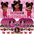 thumbnail image 1 of Boss Baby African Girl Black Party Supplies Birthday Decorations Plates Banner Kids Cake Toppers Set Decor, 1 of 7