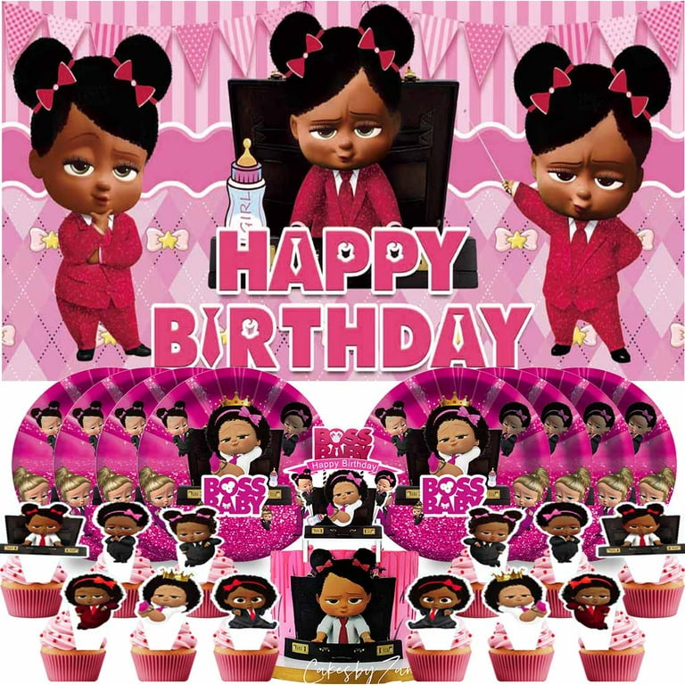 Boss Baby African Girl Black Party Supplies Birthday Decorations