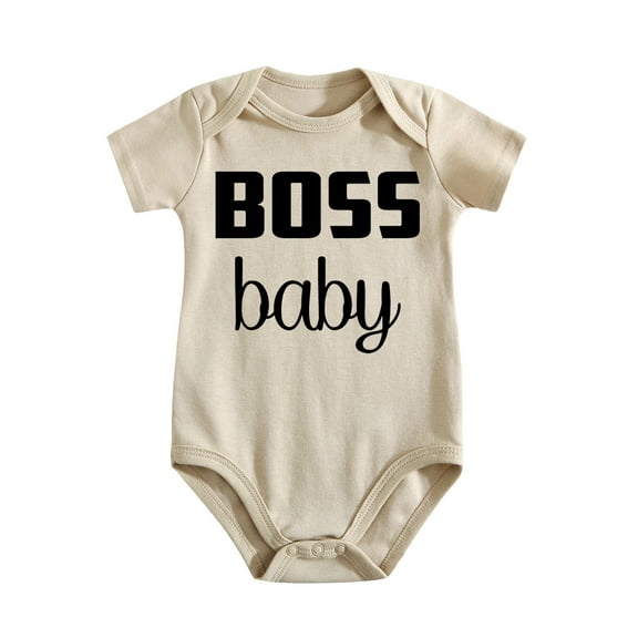 Boss Baby - Baby Clothes - Funny Newborn Bodysuit Outfits for Boys And Girls Light Apricot-style-1 0-3M