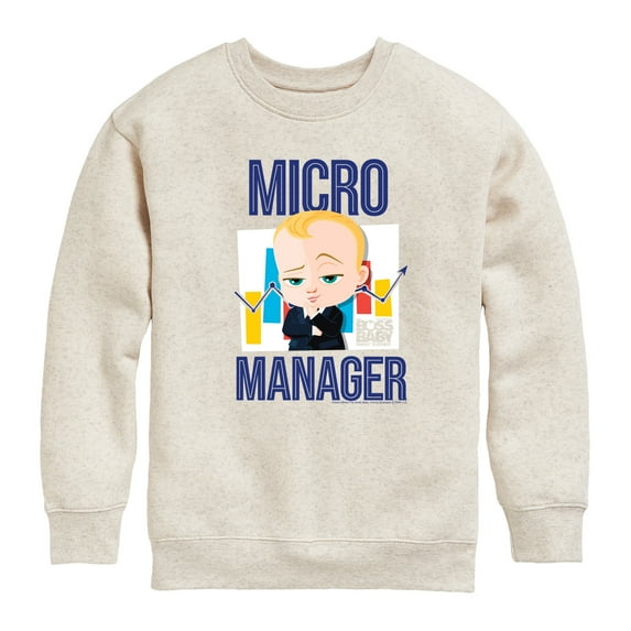 Boss Baby - Micro Manager - Toddler & Youth Crewneck Fleece Sweatshirt