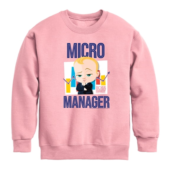 Boss Baby - Micro Manager - Toddler & Youth Crewneck Fleece Sweatshirt