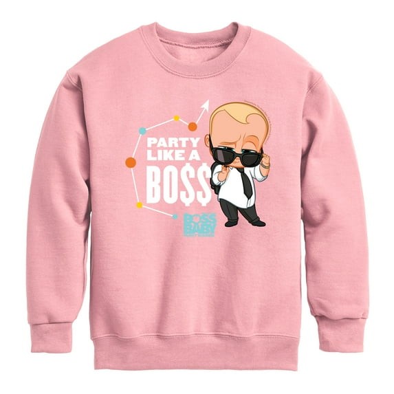 Boss Baby - Party Like A Boss - Toddler & Youth Crewneck Fleece Sweatshirt