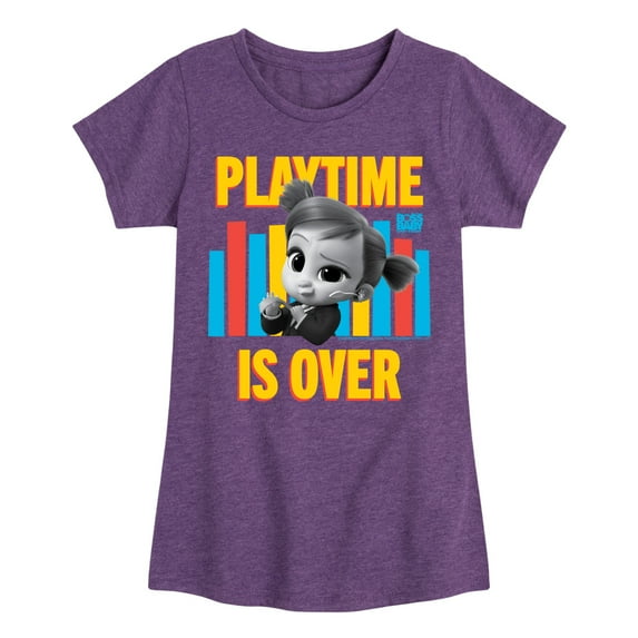 Boss Baby - Playtime Is Over - Toddler & Youth Girls Short Sleeve Graphic T-Shirt