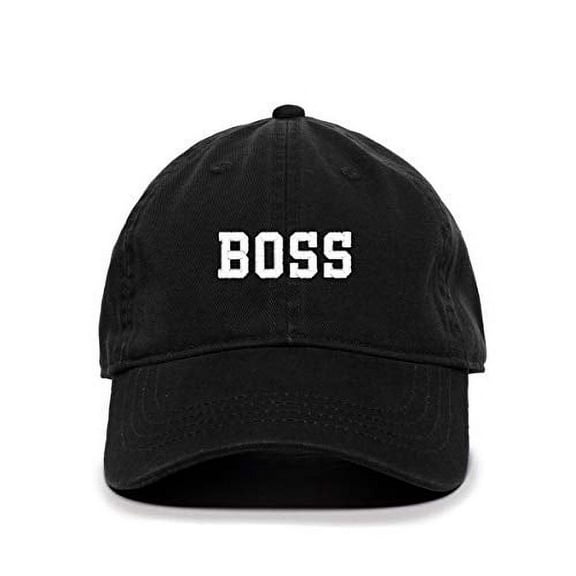Boss Baseball Cap Embroidered Cotton Adjustable Dad Hat Black