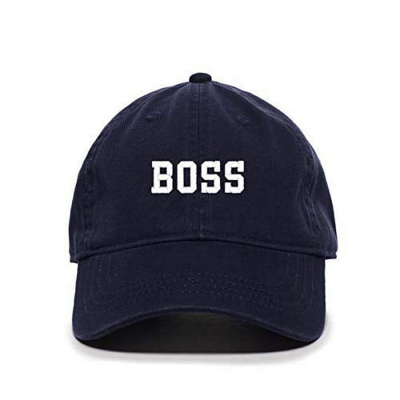 Boss Baseball Cap Embroidered Cotton Adjustable Dad Hat Navy