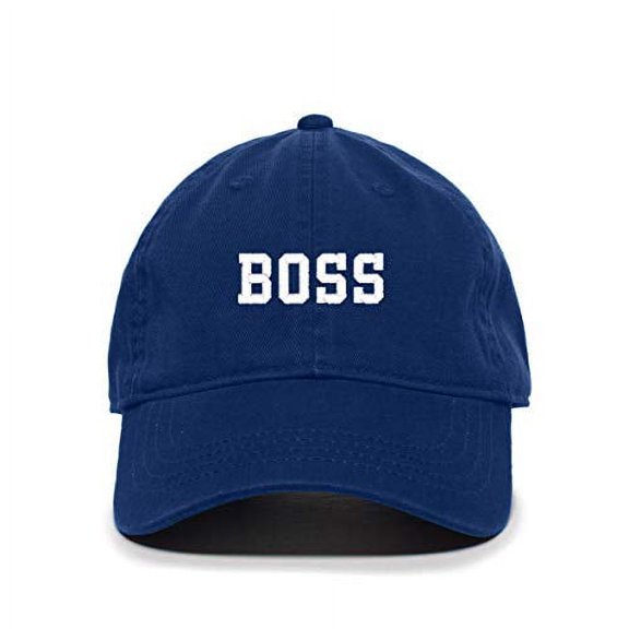 Boss Baseball Cap Embroidered Cotton Adjustable Dad Hat Royal Blue