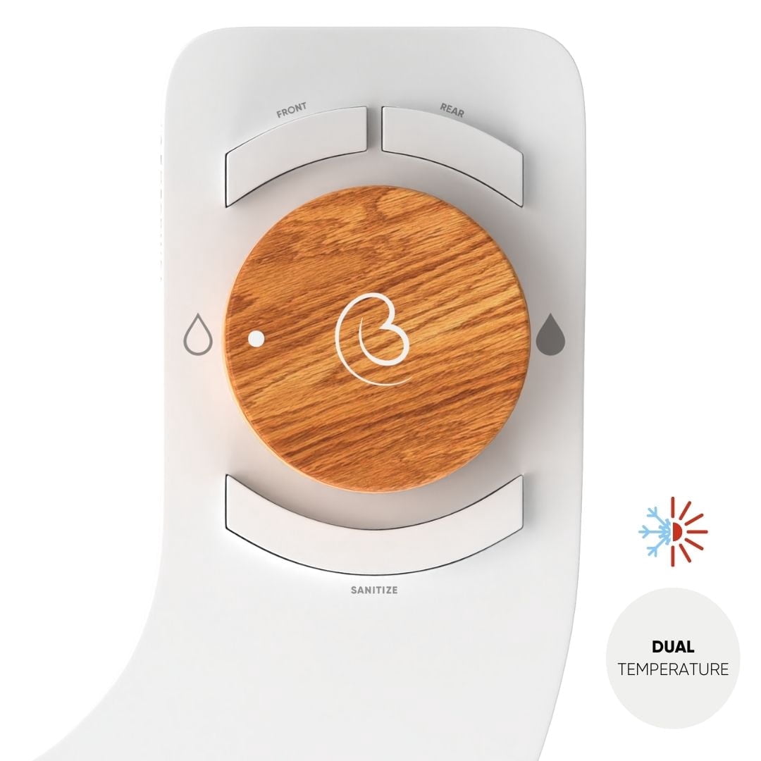 Boss Bidet Revolution (+) Warm Water Bidet Attachment For Toilet Push Button Start Auto Shut Off Aesthetic Design Bidet Sprayer Non Electric Dual Nozzle Feminine Wash Self Cleaning (Bali Bamboo)