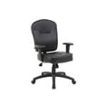 thumbnail image 1 of Boss Office Products Black Leather Task Chair with Adjustable Arms, 1 of 8