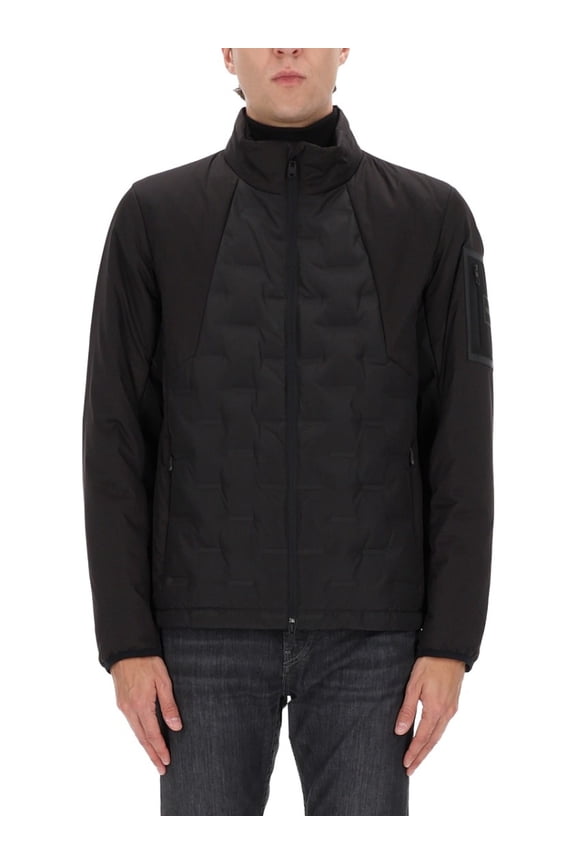 Black Polyester Hybrid Down Jacket (Men's)