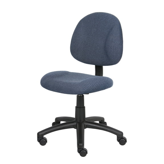Boss Office Products Black Upholstered Deluxe Posture Armless Swivel Task Office Chair, Multiple Colors