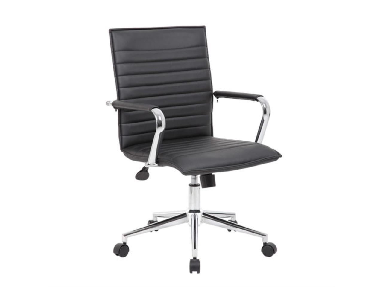 Black Vinyl and Chrome Swivel Task Chair