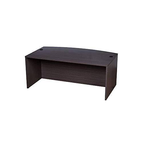 BossChair Boss Bow Front Desk Shell, Driftwood 71W*36/41"D*29.5"H