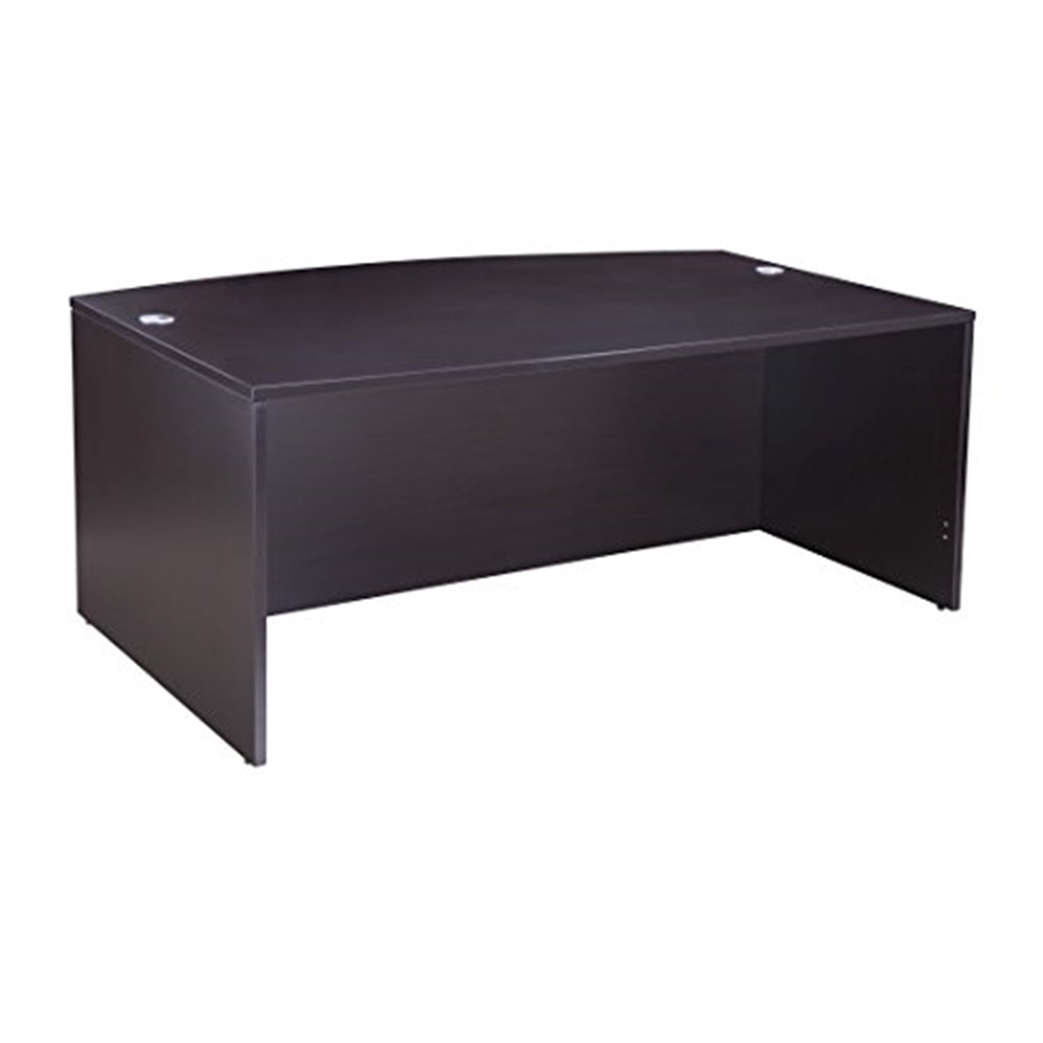 Boss Office Products Bow Front Desk Shell, Mocha 71W*36/41"D*29.5"H