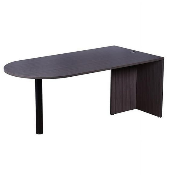 Norstar N147-DW Bullet Desk, Driftwood - 71 x 35 in.