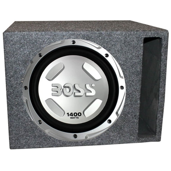 Boss Chaos 12" 1400W Car Subwoofer and Single 12" Vented Slot Sub Enclosure Box