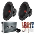 thumbnail image 1 of Boss Chaos Exxtreme 12" 1200W DVC 4 Ohm Subwoofer (Pair) w/ Amplifier & Wiring, 1 of 12