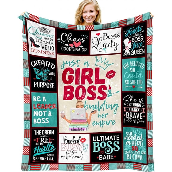 Boss Day Gifts Blanket 60" x 50", Boss Lady Gifts for Women, Bosses Day Gifts for Boss Female/Girl Boss, Best Boss Gifts for Women, Boss Appreciation Gifts for Her, Boss Ladies Birthday Gift Ideas