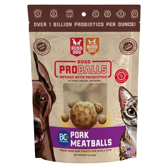 Boss Nation Freeze Dried Pill Pocket Dog & Cat Treat, Pork Flavor, 3oz
