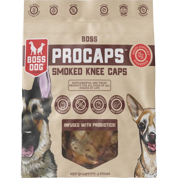 Boss Dog Boss Procaps with Probiotics, 2-piece Smoked Knee Caps