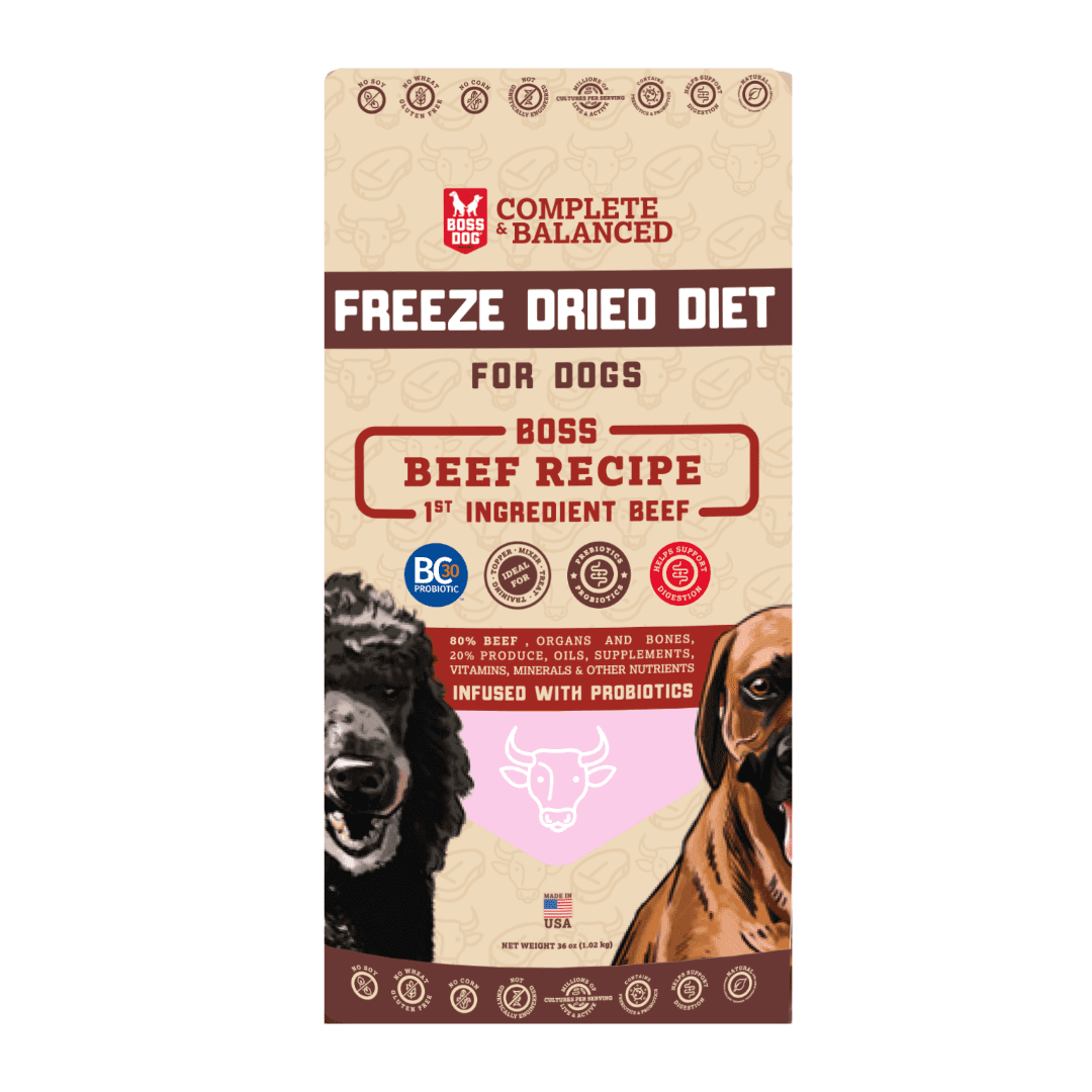 Boss Dog Probiotic Freeze Dried Healthy Dog Food,  Beef,  36 oz