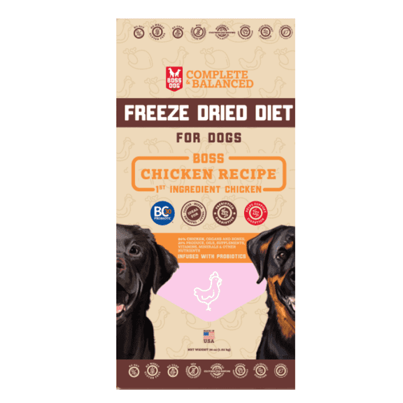 Boss Dog Freeze Dried Dog Food, Chicken Flavor, 36oz