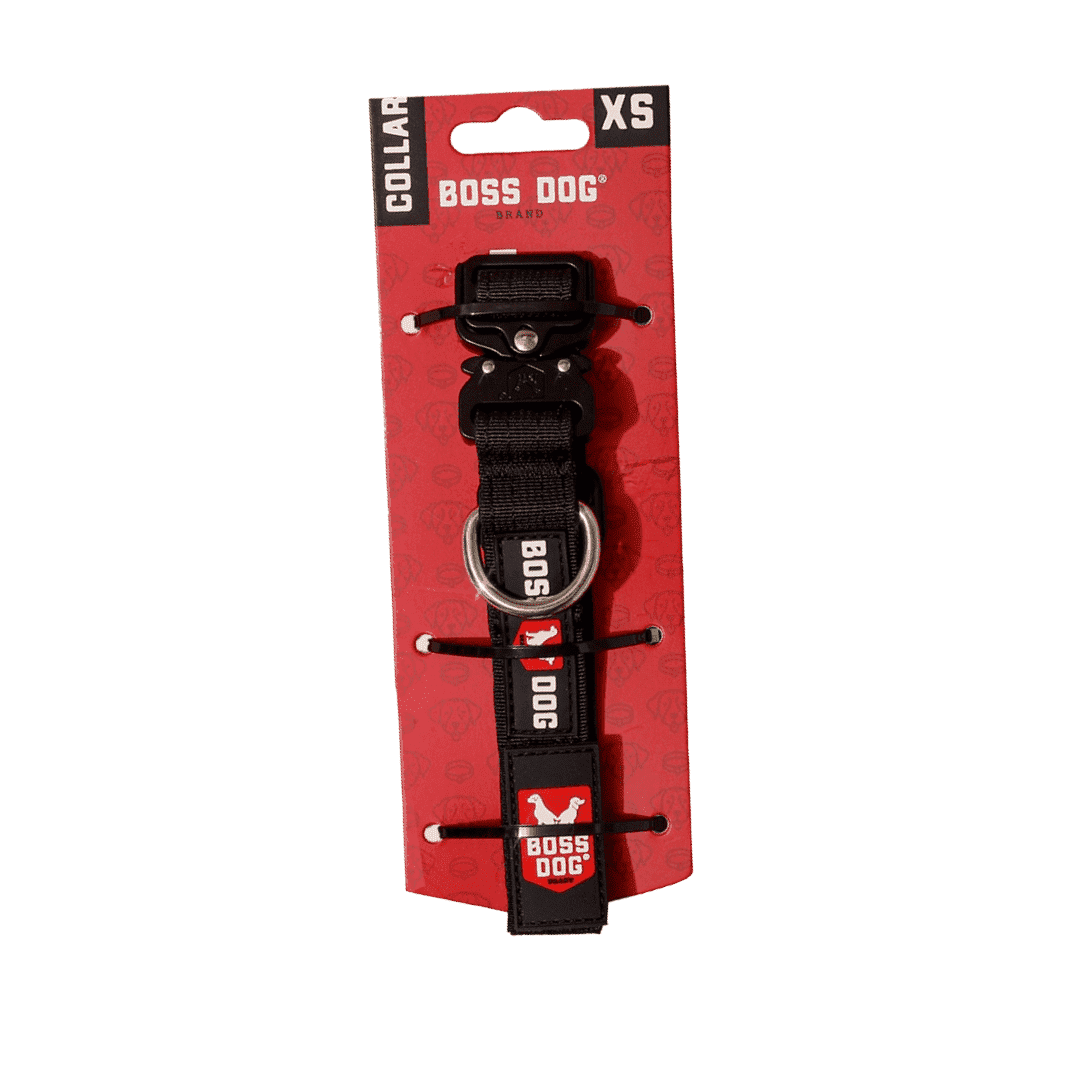 Boss Dog ProSeries Heavy Duty Dog Collar, Neoprene Lined, Black , XS