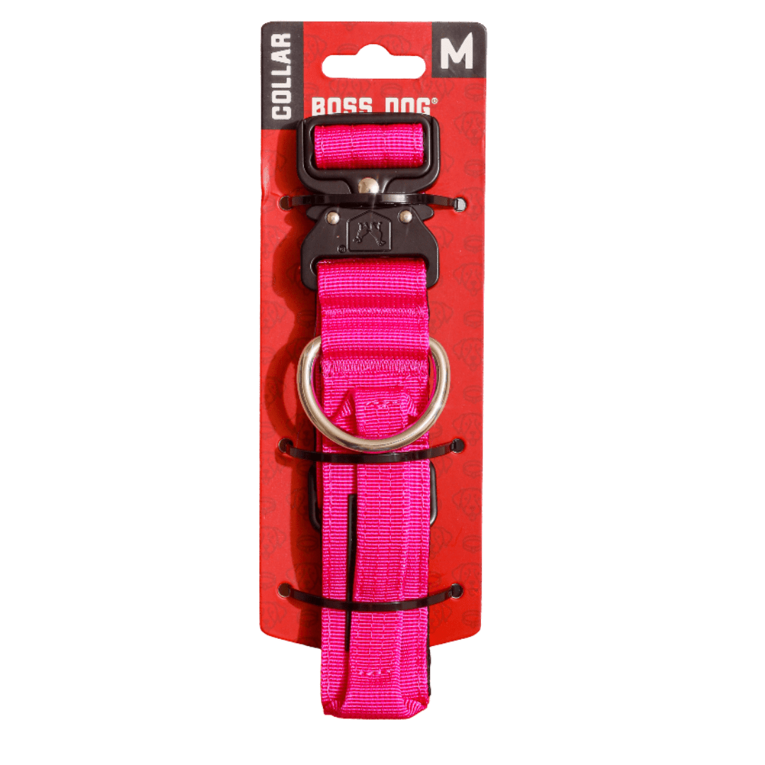 Boss Dog Tactical Collar, Hot Pink, Medium