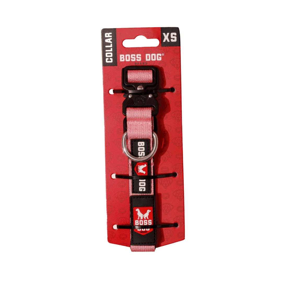 Boss Dog ProSeries Heavy Duty Dog Collar, Neoprene Lined, Pink , XS