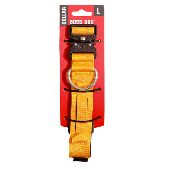 Boss Dog Tactical Collar, Yellow, Large