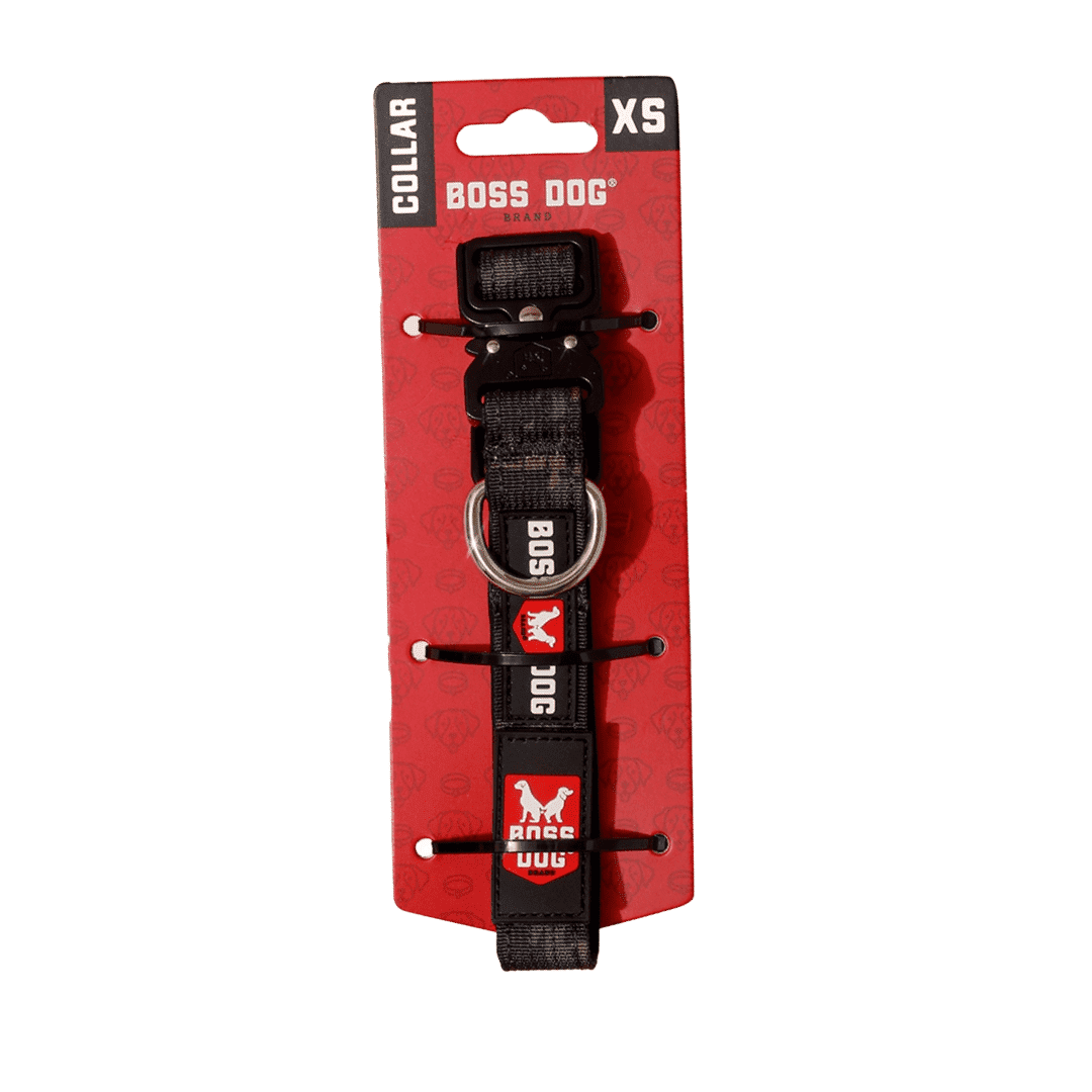 Boss Dog ProSeries Heavy Duty Dog Collar, Neoprene Lined, Black Camo , XS